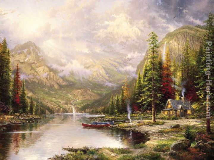Mountain Majesty painting - Thomas Kinkade Mountain Majesty art painting